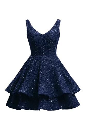 Sevintage Short 2025 Sparkly Sequin Homecoming Dress for Teen Tiered Corset Ball Prom Cocktail Party Gown