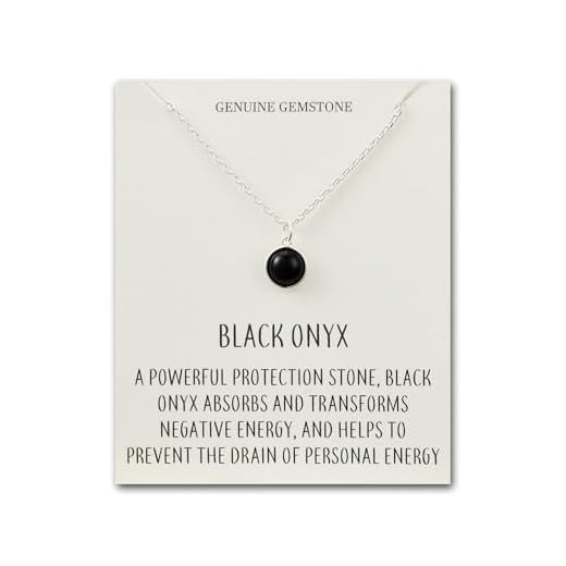 Philip Jones Zwarte Onyx ketting met citaatkaart