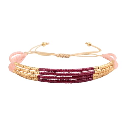 Image of KELITCH Layered Miyuki Beads Bracelets Adjustable Strand Bracelets Bangles Bohemian Style Summer