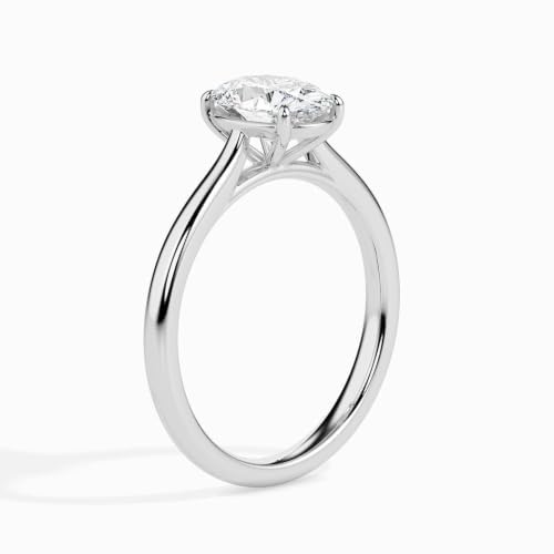 Image of 1 Carat Oval Solitaire Moissanite Ring for Women & Girls | 925 Sterling Silver with 18K Gold Plating | Engagement, Wedding, Anniversary, Birthday, Diwali Gift | Everyday & Office Wear Jewelry
