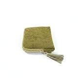 6-Layer Chenille Jewelry Travel Organizer, Soft Tangle-Free Storage Pouch for Necklaces & Bracelets, Compact Green Bag for Suitcase or Drawer (No Box)