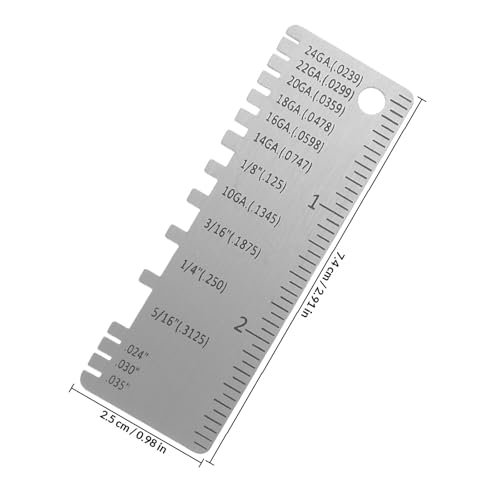 Medidor de grosor de alambre acero inoxidable Mipcase 2 piezas miniatura 2