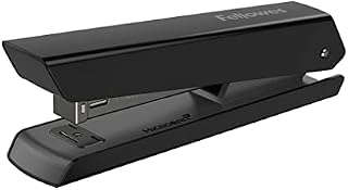 Fellowes Jam Free Stapler, 20 Sheet Capacity - LX820 Easy-Press Full Strip Antibacterial Manual Stapler- Uses Both 24/6mm and 26/6mm Staples - Black