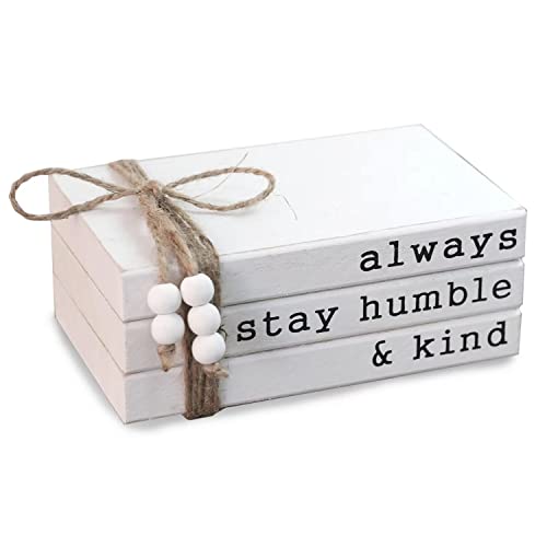Lavender Inspired Farmhouse Book Decor-Always Stay Humble and Kind Sign-Book