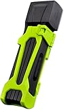 ZECHAO Road Bike Foldable Lock,Bike Lock Bracket Compact Light Weight Mini Lock Alloy Steel Lock Anti-Theft Car Lock Anti-Theft Lock (Color : Green, Size : 18x4.9x3.1cm)
