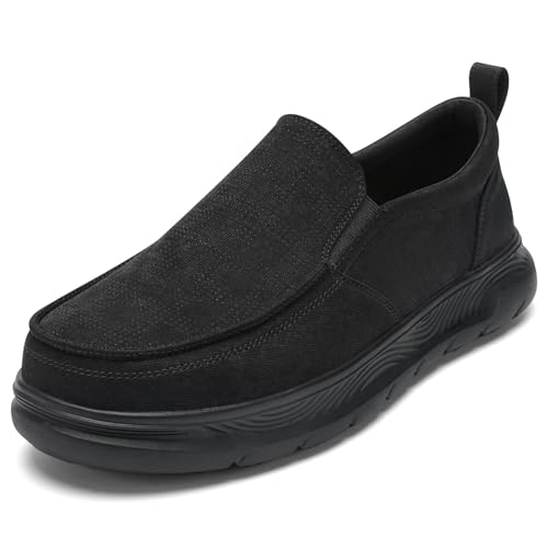Image of 1TAZERO Mens Wide Width Slip On Shoes with Arch Support Insoles Men Lightweight Casual Loafer for Elderly & Wide Feet Plantar Fasciitis Walking Shoes