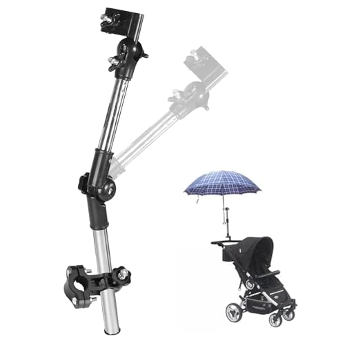 Agatige Poussette Parapluie, Clip réglable à 360° sur Le Support de Pince de Parapluie pour fauteuils roulants, Poussette, vélo, Chaise