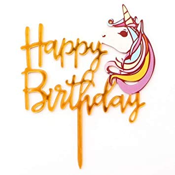 PartyToko Acrylic Rainbow Unicorn Happy Birthday Cake Topper -1pc (B08MDGKSSQ) Amazon Price History, Amazon Price Tracker