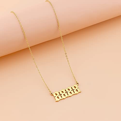 Sunique Angel Number Necklace for Women 8888 Necklace Numerology Jewelry Gifts for Women Gold Plated by Sunique - Used condition - Image 4