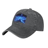 WHJSSF Gorra de béisbol negra para adultos, luna azul, imagen de montaña, para hombres y mujeres, deportes, viajes, uso