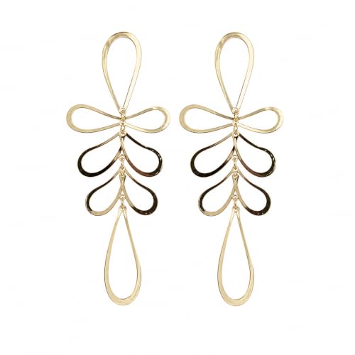 Image of Drop Dangle Earrings Set for Women and Girls | Celebrity Inspired Trendy Stylish Gold Plated Earrings Set Of 1