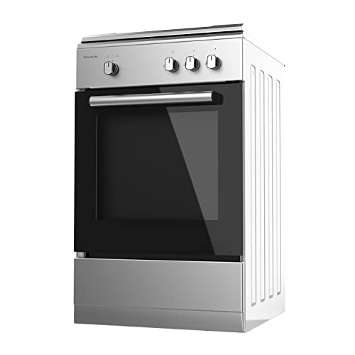 Taurus CIG3FIXMG - Cocina de gas butano independiente, 9850W potencia equivalente total, 3 quemadores, preparada para gas, válvulas de seguridad, 43L capacidad horno, tapa metálica, acero inoxidable