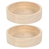 CVUTOVO Lot de 2 gamelles en bois pour hamsters - Abreuvoir pour petits animaux - Mangeoire en bois naturel pour hamsters, hérissons, phalangers volants et souris