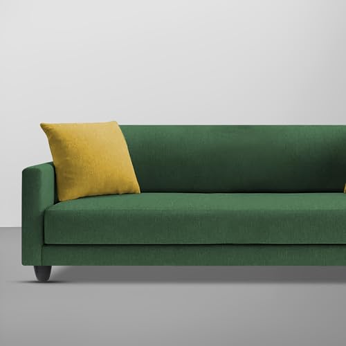 Image of Casaliving Dominic 3 Seater Sofa Set for Living Room (Green Fabric) Premium Fabric Sofa