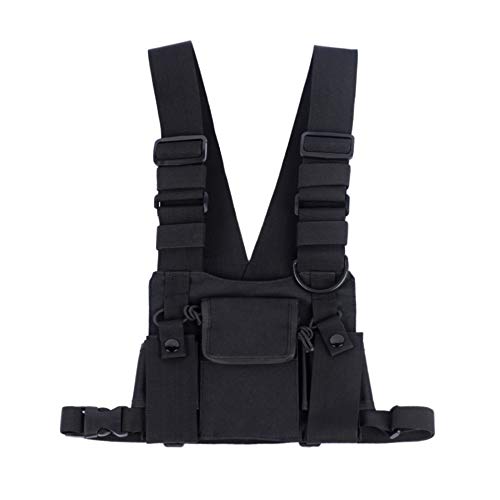 Saigain Universal Hands Free Radio Vest Chest Rig Harness Bag Holster for Two Way Radio (Rescue Essentials)