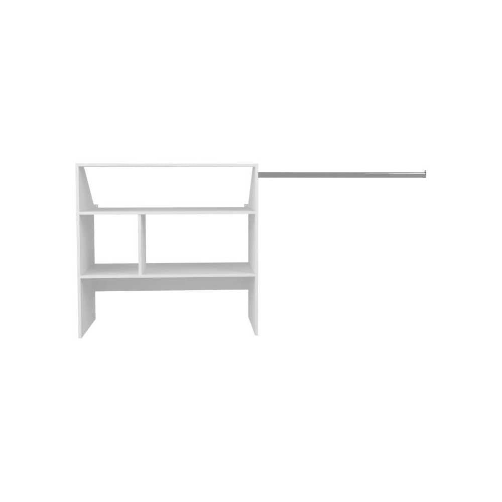 Parisot Kit Dressing sous comble Artic EKIPA - Décor mélaminé Blanc - 1 penderie - L197 x P50 x H94 cm