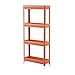 Xu Yuan Jia-Shop Regał magazynowy, regał magazynowy z tworzywa sztucznego, ruchome regały magazynowe na lodówkę, z organizerem kuchennym, kolor: pomarańczowy, rozmiar: S: