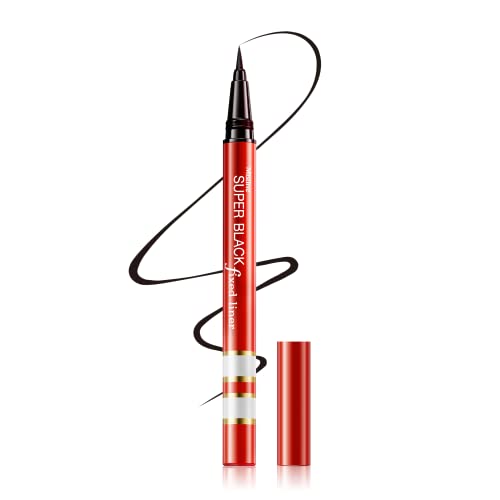 Mistine Tattoo Master Black Liquid Eyeliner Super Slim No-skip Flexible Felt Tip Liner Pen For Precise Eye Makeup Long Lasting Smudge Proof Matte Finish 0.04 fl oz