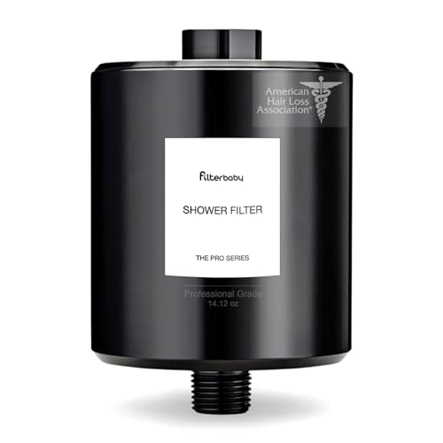 Image of Filterbaby All-Metal Shower Filter Pro - IAPMO Certified to NSF 177 Standard | Doctor Developed, Reduces up to 99% Chlorine /Chloramine /Lead /Certain Heavy Metals, Great Water Pressure,Long Lasting,Black