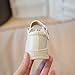 Fashion Autumn Girls Casual Shoes Thick Bottom Flat Round Toe Polka Dot Bow Hook Loop Solid Color Dress Baby Shoes Girl (Beige, 3.5-4 Years Toddler)