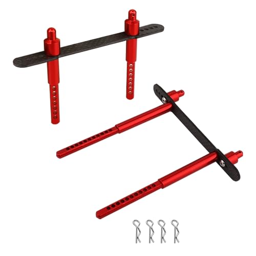 RZXYLRC Aluminum Adjustable Body Post Mounts Front and Rear Shell Column for Axial SCX10 II 90046 90047 1/10 RC Crawler Car Parts (red)