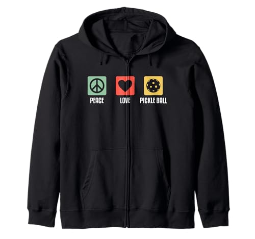 Peace Love Pickleball Funny Sports Paddle Design Sudadera con Capucha