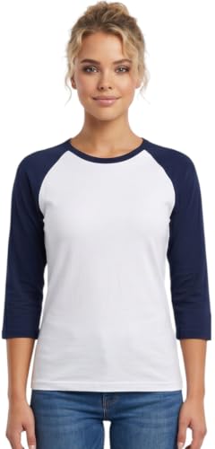Image of ToBeInStyle Women's Classic Two Color Cotton Baseball T-Shirts