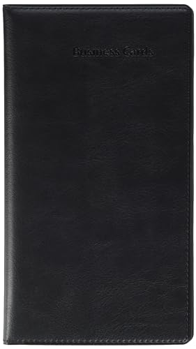 Sigel VZ171 Business Card Book, leather-look, black, matt, with 20 clear plastic pockets