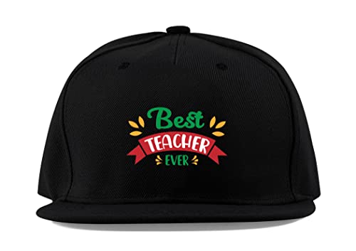 Maikomanija Best Teacher Ever Baumwolle Flaches Visier Fullcap Baseball Cap Trucker Hat Unisex Sport Atmungsaktiv, Schwarz , One size