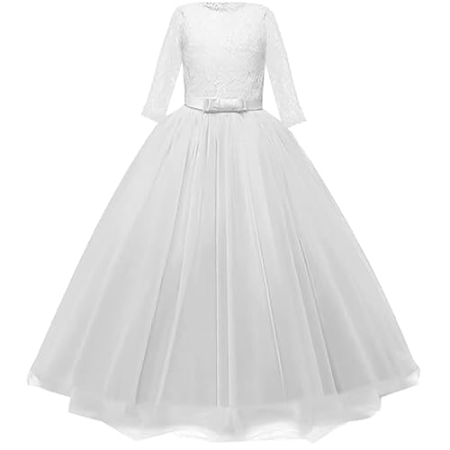 Toddler Kids Wedding Dress Children's Tulle Tutu Elegant Prom Gown Dresses Girls Puff Long Sleeve Princess Dress