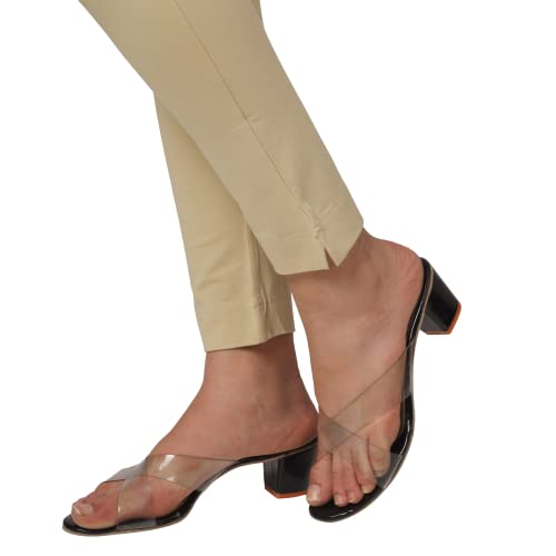 Image of ON&ON Women's Cotton Stretchable Slim Fit Straight Pants Trouser for Casual Wear and Office Wear