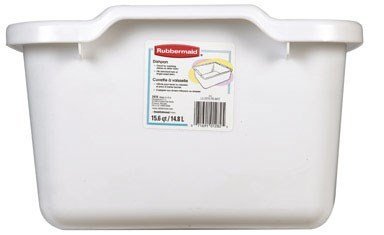 Rubbermaid 7-3/4 in. H x 12-3/4 in. W x 15-1/2 in. L Plastic Dish Pan White