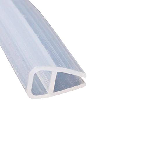 Mintice Tira de Sellado de la Puerta del Baño Sello de Espacio de Ventana de Mampara de Ducha Curvo Plano Caucho Vaso Fondo Clima 8mm 78' Pulgadas Forma de U