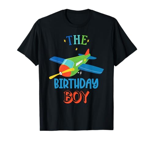 The Birthday Boy Airplane Theme Matching Family Party Maglietta