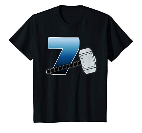 Kids 7 Year Old Birth Thor Birthday Party Theme Boys Girls Shirt