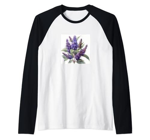 Anise Hyssop Flower Cottagecore Graphic Raglan Baseball Tee