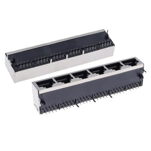 Conector hembra RJ45 8P8C de metal en ángulo recto e interfaz de red de 21 mm