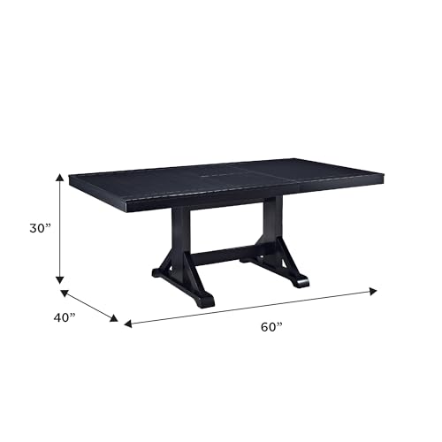 Walker-Edison-6-to-8-Person-Wood-Modern-Farmhouse-Expandable-Dining-Room-Table-with-Leaf-Kitchen-Dining-Chairs-60-Inch-Antique-Black Walker Edison 6 to 8 Person Wood Modern Farmhouse Expandable Dining Room Table with Leaf Kitchen Dining Chairs 60 Inch Antique Black