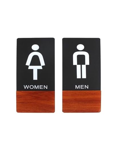 Cartel Aseos Letrero de baño, letrero Wc for sala descanso, indicador puerta acrílico, soporte pared, tarjeta placa señalización adhesiva for lavado para la Pared(Man and Women Plate)