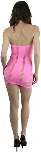 Image of ToBeInStyle Women's Stretch See Through Fishnet Novelty Mini Rave Party Dress