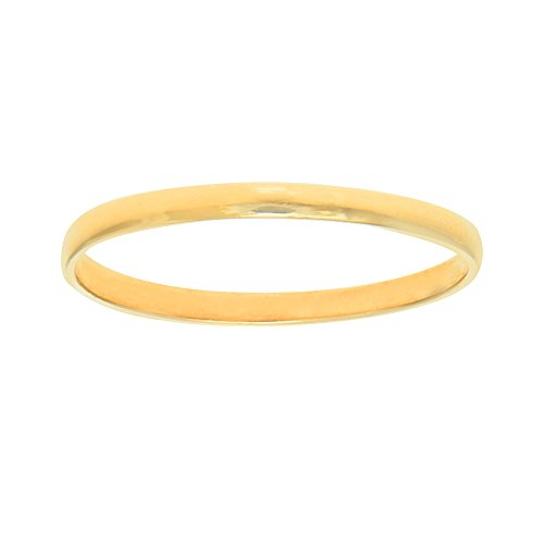 14K Real Yellow Gold Shiny Round Ring Sz 3