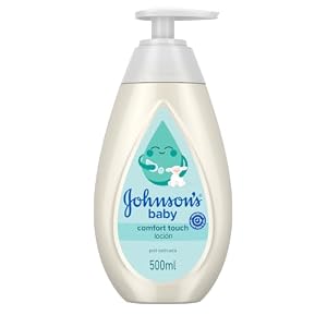 Johnson's Baby Comfort Touch Face & Body Lotion, crema hidratante corporal y facial con aroma de coco, crema bebé para recién nacido, hidratación duradera, dermatológicamente probada, 1 x 500ml