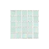 URBN Contemporary Seafoam Green Iridescent Glass Mosaic Tile for Kitchen and Bath - Sample Tile...