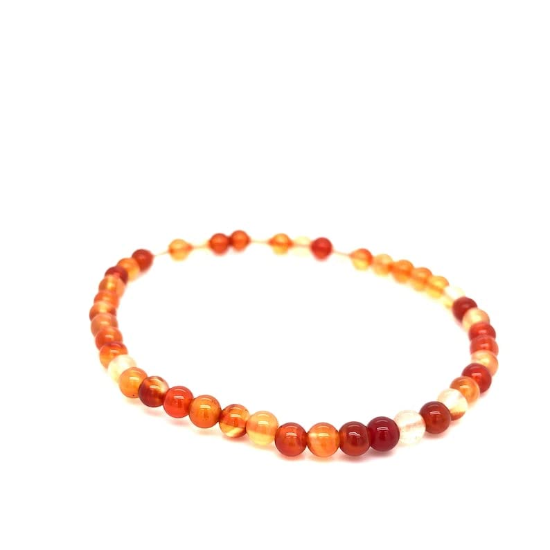 Bracelet cornaline perles 4mm élastique bijoux guérison chance prospérité