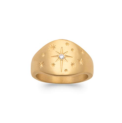 Bague en Plaqué Or 18 Carats Tata Gisèle éclatante cabochon constellation d'étoiles