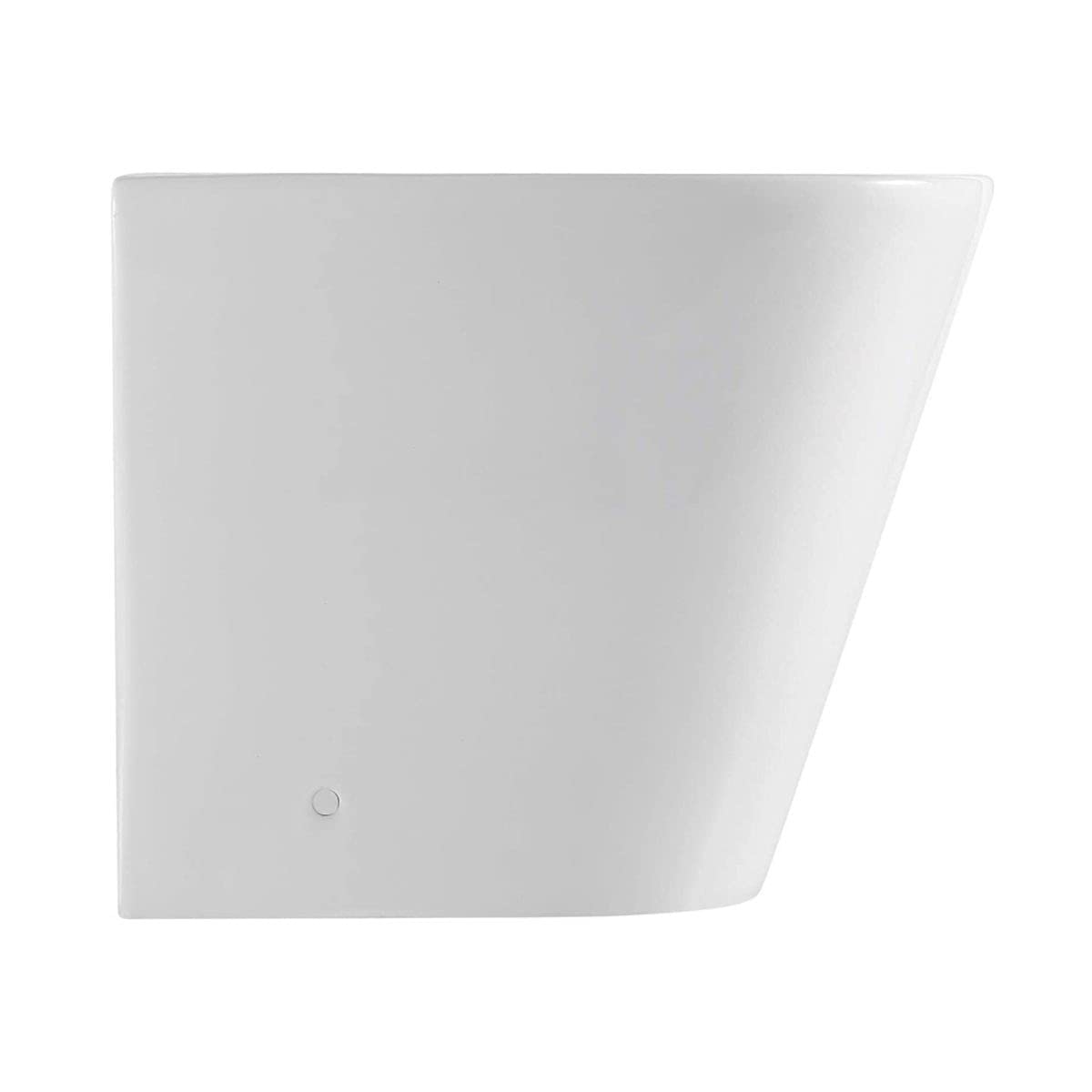 Bidet a Suelo de Baño Moderno Redondo - Bidé Cerámico Blanco a Juego con inodoro Redondo -Sin tapa y Fácil Limpieza GINO (Solo Bidet)