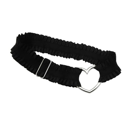 alisikee 2Pcs Adjustable Heart Lace Thigh Garter for Wedding Bride, Elastic Leg Garters Belt for Women Parties, Black - Thumbnail 5