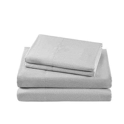 Microfiber RV Sheet Sets, 72x75 Short King, Light Grey Solid, Bed Sheets for Campers, RV s & Travel Trailers Easy Fit Mattress up to 10 Inch Deep Pockets - Fitted RV Sheets