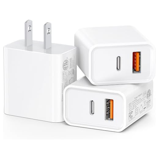 [3 Pack] 20W USB C Charger Block Fast Type C Dual Ports Power Adapter