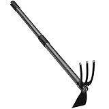 JAOTREL Hoe Garden Tool, 30 Inch Garden Hoe Long Handle for Weeding, Hoe Cultivator 2 in 1 Hand Garden Tools for Gardening Tools Planting